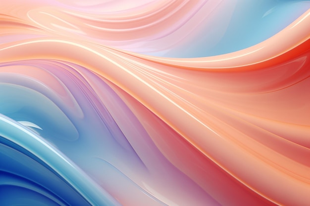 Abstract horizontal wavy background of delicate cream colors AI generated