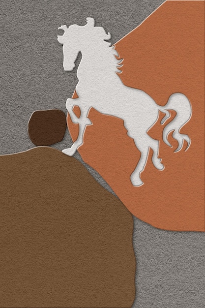 Abstract, horse. The orange background. Geometry, hang a picture, the fashion of modern art