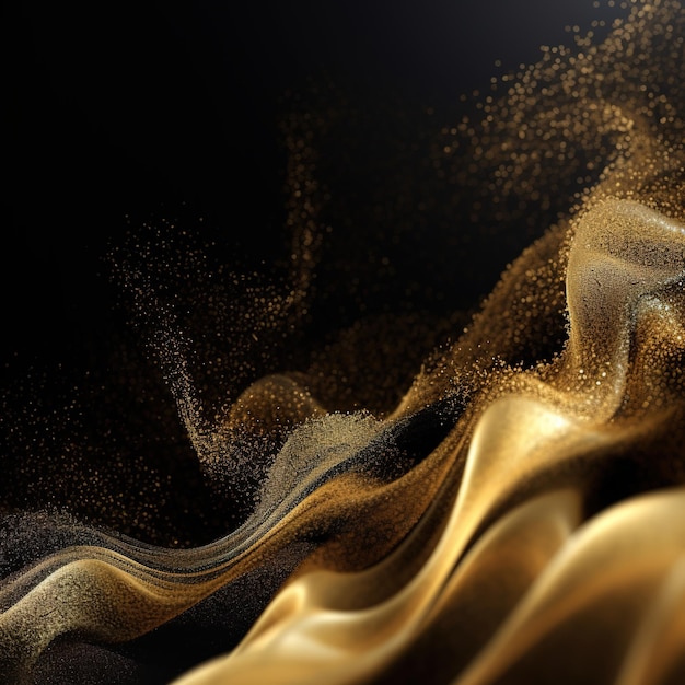 Abstract illusion of gold lava over gold colors