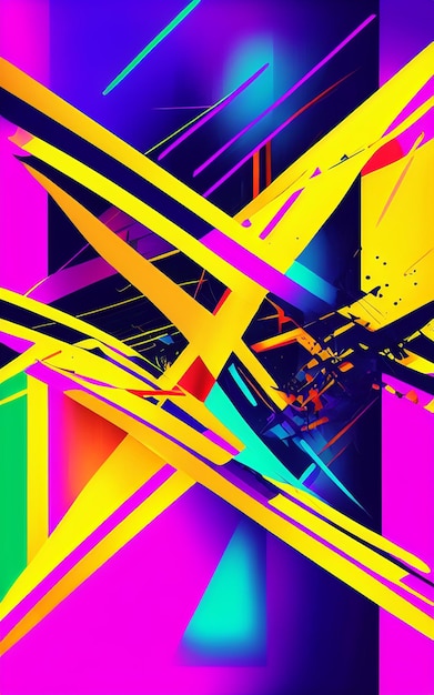 Abstract illustration of an abstract background with colored lines wallpaper for cell phones