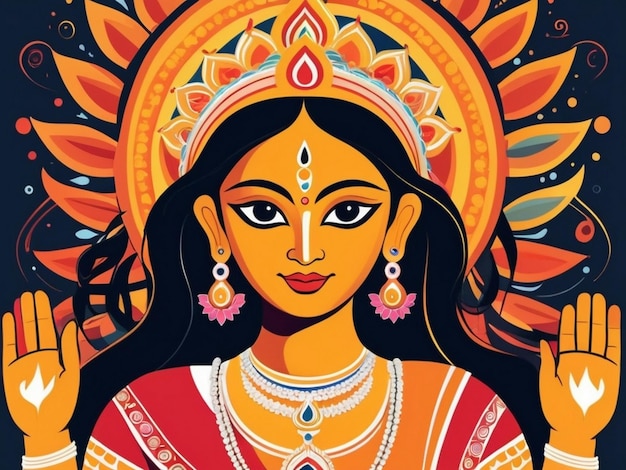 Photo abstract illustration of durga puja ai generated