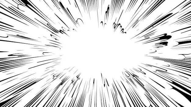 Photo abstract illustration of dynamic manga motion effects with comicstyle speed lines and action graphics