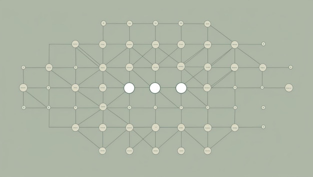 Photo an abstract illustration of interconnected nodes and lines representing networking