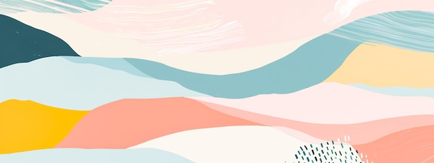 abstract illustration with summer vibes and wavy beach style abstract watercolor paint banner with