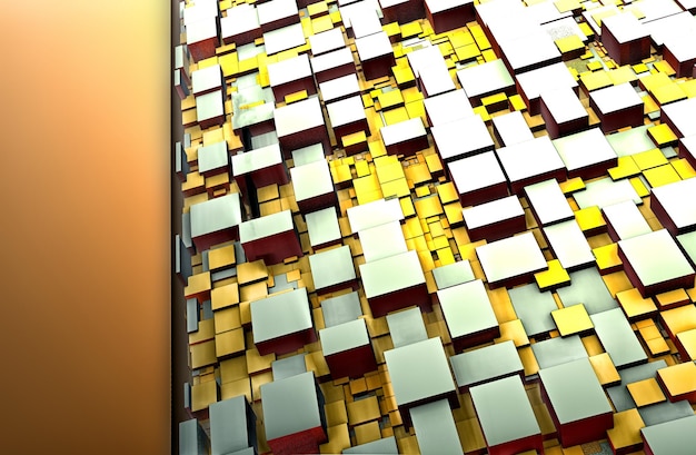 Abstract image of chips on a motherboard 3d render