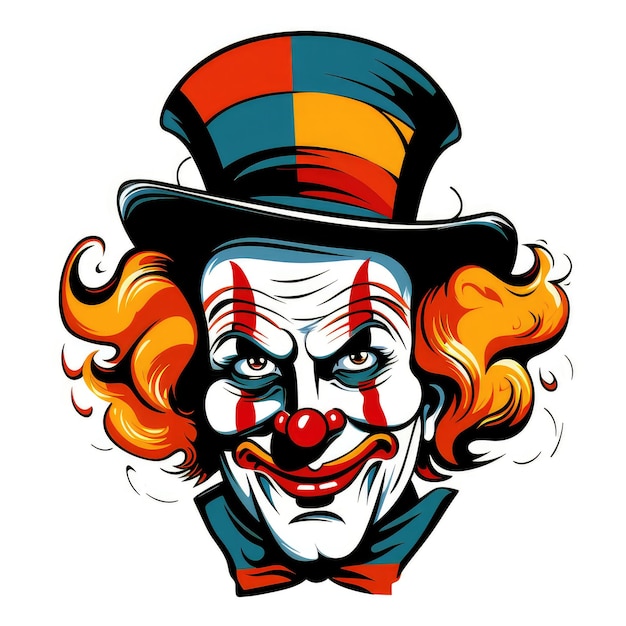 Abstract image of a clown in bright vector pop art style