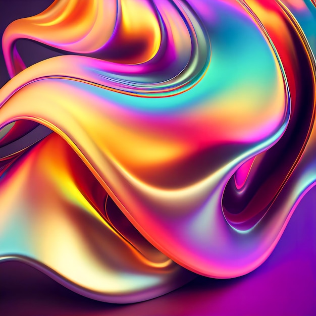 Abstract image for design neon colors smooth wave