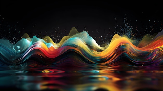 An abstract image of a wave with the words wave on it.