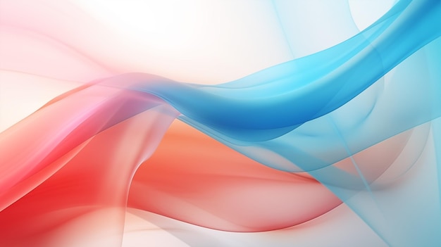 Abstract image with flowing colorful waves in shades of pink blue and white