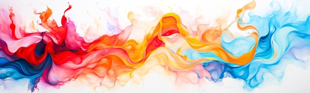 Abstract image of yellow red and blue wave Generative AI