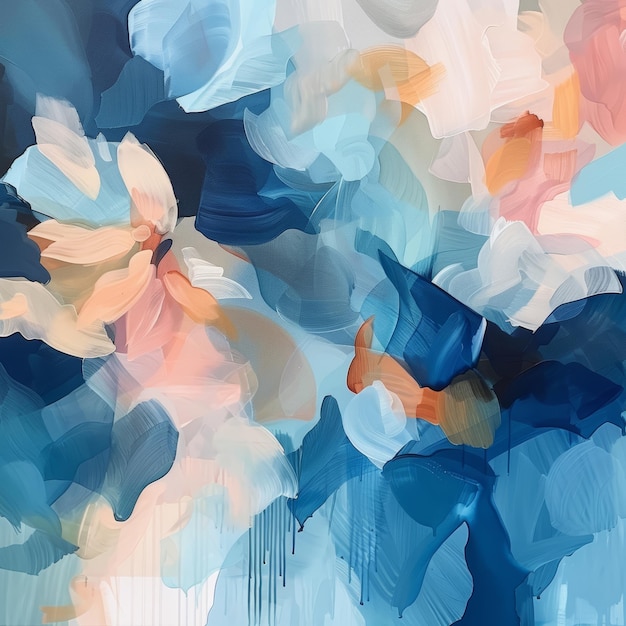 Abstract Impressionist Floral Brush Strokes