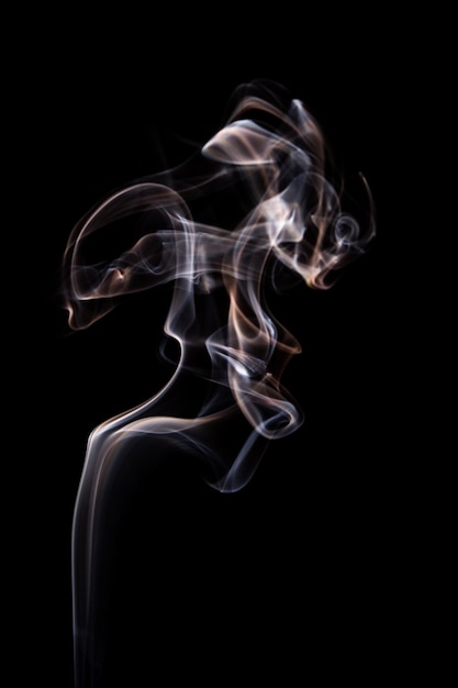 Abstract incense smoke isolated