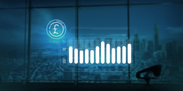 Abstract infographic of pound exchange rate dynamics