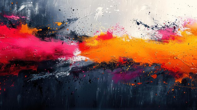 Abstract ink splatter texture with bold colors and dynamic splashes