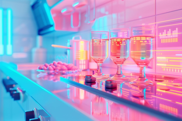 Abstract innovative pharmaceutical lab Futuristic Chemistry lab laboratory technical equipment