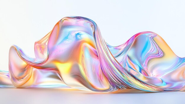 Abstract Iridescent Liquid Sculpture