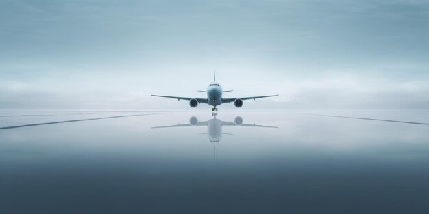 Abstract Journey with Airplane on Horizon