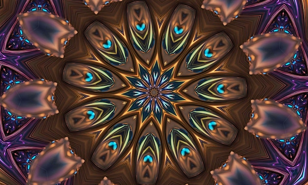 Abstract kaleidoscope background Beautiful multicolor kaleidoscope texture Unique mandala design