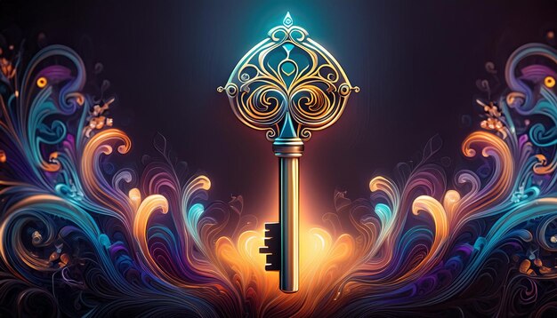 Abstract Key on Dark Background