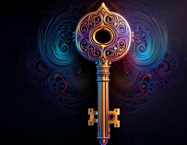 Abstract Key on Dark Background