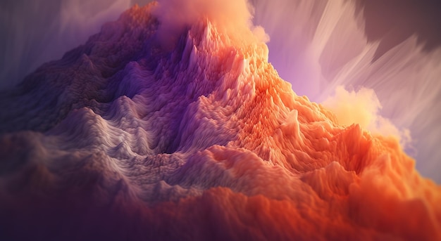 abstract landscape wallpaper in light orange and dark purple color style Generative AI