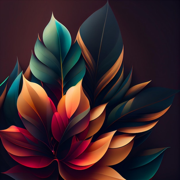 Abstract Leaf Soft Gradient Wallpaper