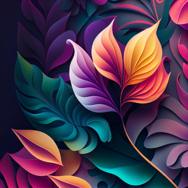 Abstract Leaf Soft Gradient Wallpaper