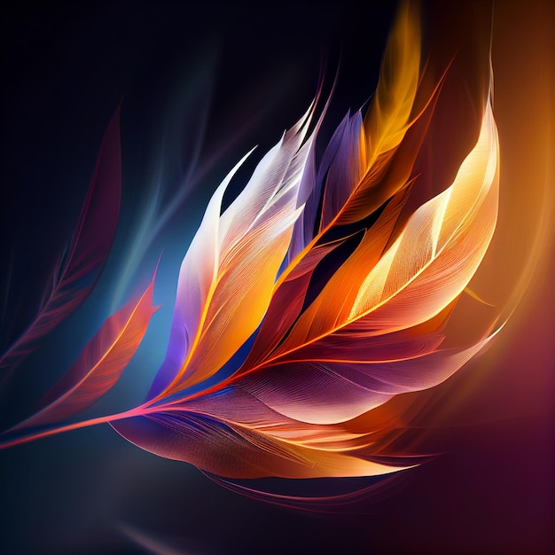 Abstract Leaf Soft Gradient Wallpaper