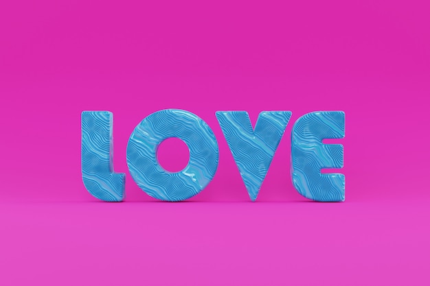 Abstract letters 3d text LOVE for st Valentine's day