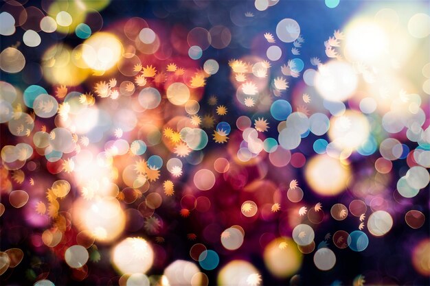 Abstract light celebration background with defocused golden lights for Christmas, New Year, Holiday, party