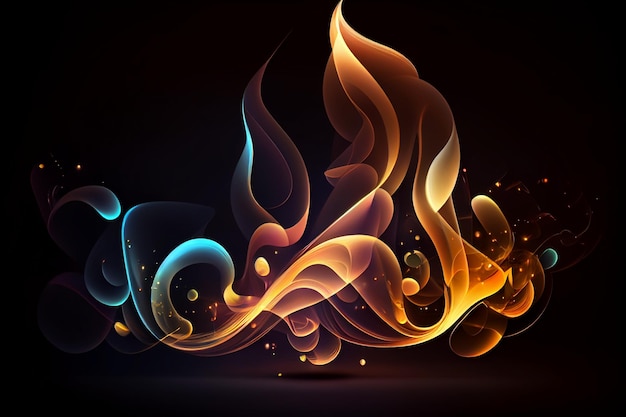 Abstract Light Effect Element Design on Black Background