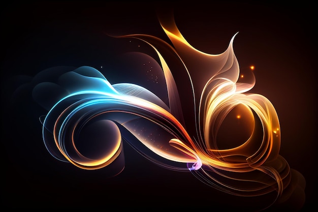 Abstract Light Effect Element Design on Black Background