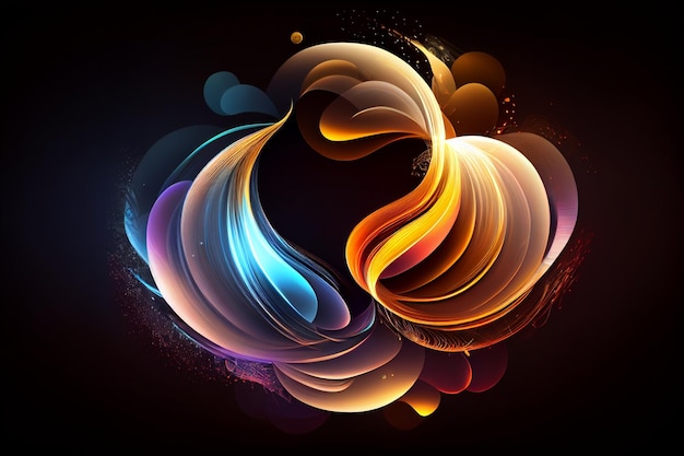 Abstract Light Effect Element Design on Black Background