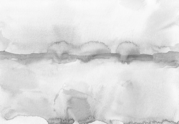 Abstract light gray watercolor background Minimalist black and white landscape Stains on paper