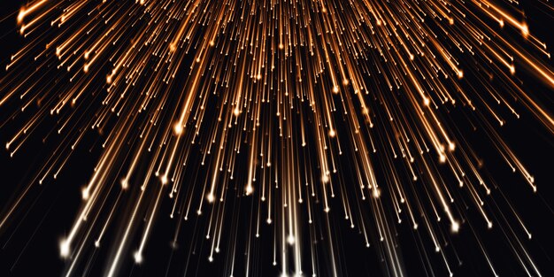 Abstract light lines glowing meteor technology background 3D illustration