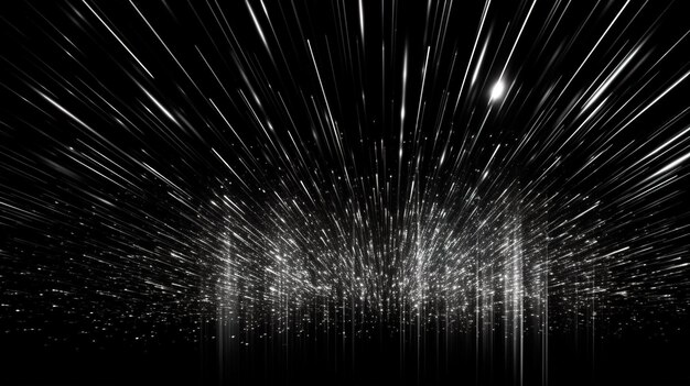 Abstract Light Rays and Sparkles on a Black Background Generative AI