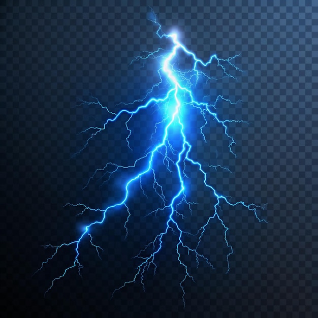 Abstract Lightning Design with Transparent Background for Striking Visuals