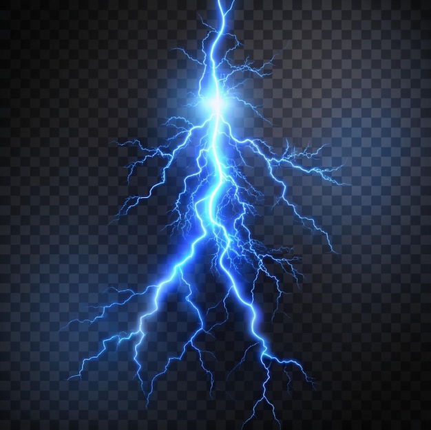 Abstract Lightning Design with Transparent Background for Striking Visuals