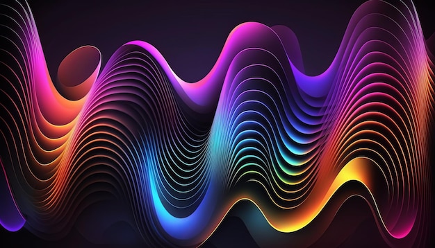 Abstract line background UI and UX designed isolated on black background Generated AI