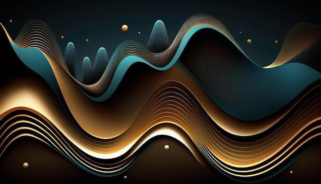 Abstract line background UI and UX designed isolated on black background Generated AI