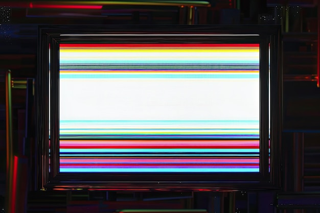 Abstract line stripe of TV screen close up Analog CRT monitor display