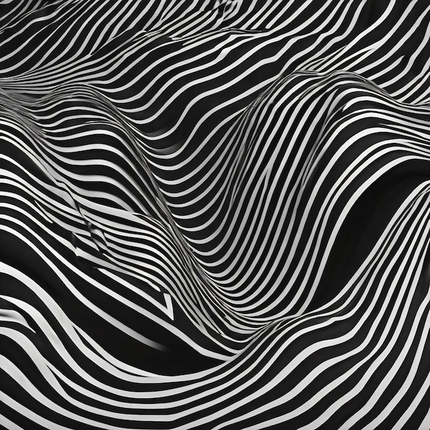 Abstract lines backgroundoptical art abstract background wave design black and white