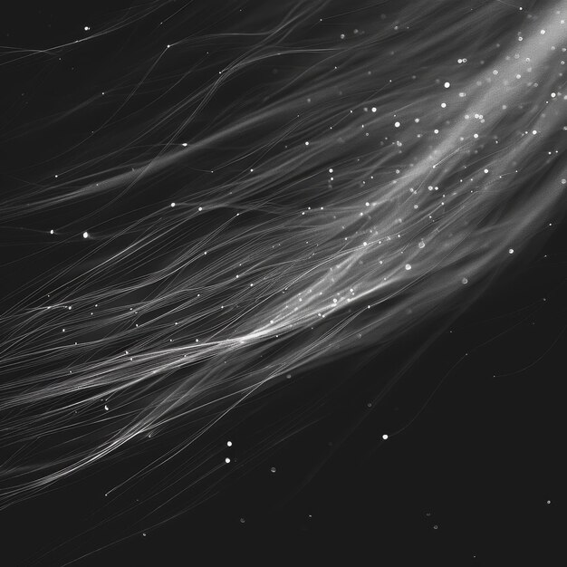 Photo abstract lines delicate silver threads against a dark cosmic background suggesting a star map