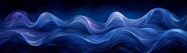 Photo abstract lines flowing curves mimic a river map with cool blue tones creating a serene visual journey