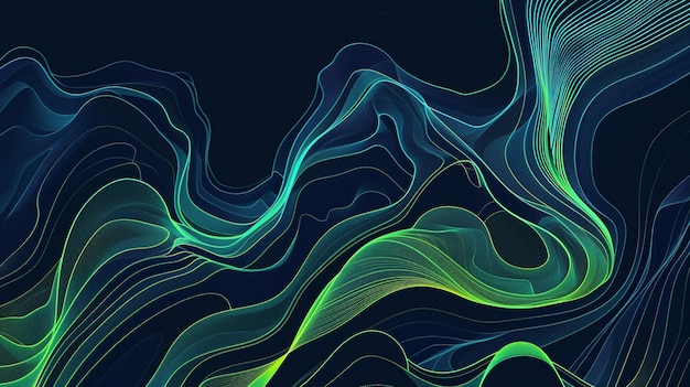 Photo abstract lines that are blue and green