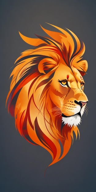 Abstract lion logo stripes 4