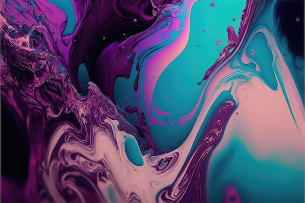 Abstract of liquid art painting in purple and pink color in marble texture