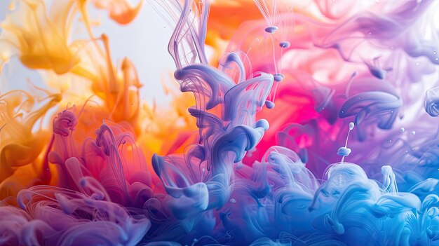 Abstract liquid background resembling colorful ink swirling in water