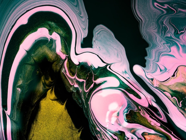 Abstract Liquid paint in motion with marble details for art creatives