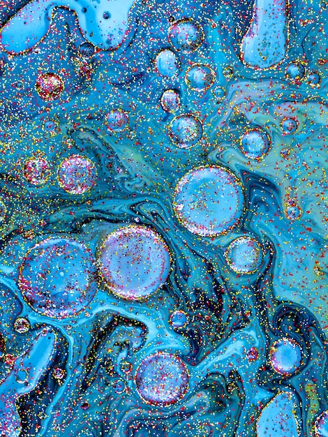 Abstract Liquid paint in motion with marble details for art creatives